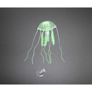 Декор "Медуза" из силикона для аквариума, плавающая. Цвет зеленый.