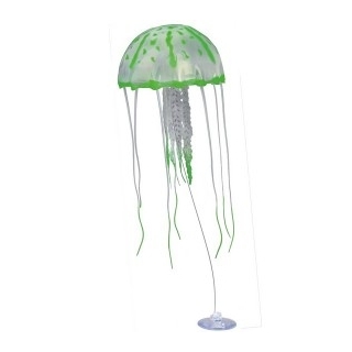 Декор "Медуза" из силикона для аквариума, плавающая. Цвет зеленый.