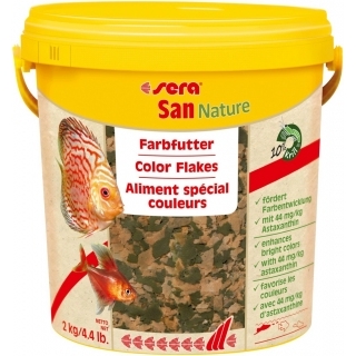 Sera San Nature корм для яркости окраски, 10 литров 
